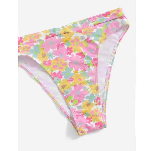 Floral Push Up Underwire Pink Blue Two Piece Bikini Swimsuit Summer Size 8 - Picture 4 of 4